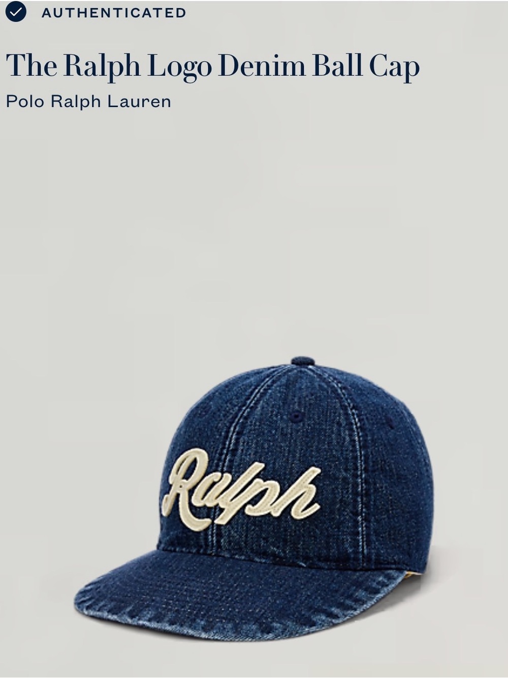 Polo Ralph Lauren The Ralph Logo Denim Ball Cap | one size | COLOR: Denim - Picture 4 of 6